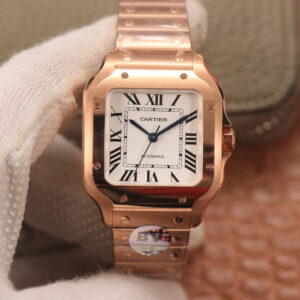 Replica BV Factory Cartier De Santos WSSA0010 18K Rose Gold White Dial - Buy Replica Watches
