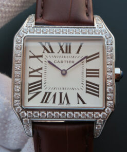 Replica V6 Factory Cartier Santos WH100651 Diamond White Dial - Buy Replica Watches