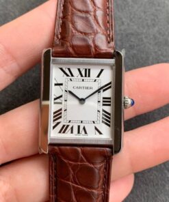 Replica K11 Factory Cartier Tank WSTA0028 Brown Strap - Buy Replica Watches