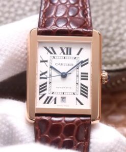 Replica V9 Factory Cartier Tank W5200026 Rose Gold - Buy Replica Watches