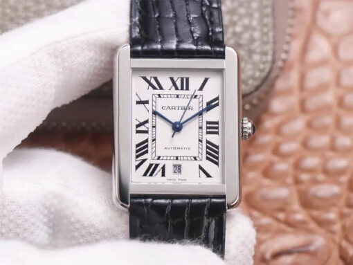 Replica V9 Factory Cartier Tank WSTA0029 White Dial - Buy Replica Watches