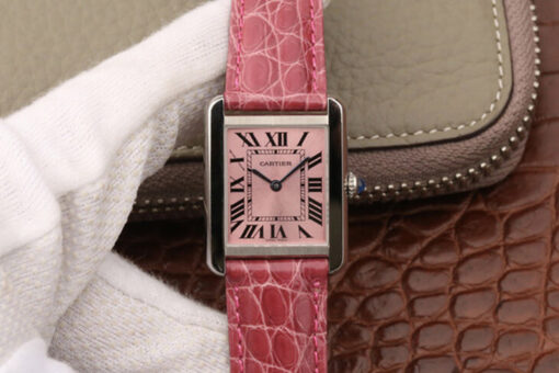 Replica K11 Factory Cartier Tank W5200000 Pink Dial - Buy Replica Watches