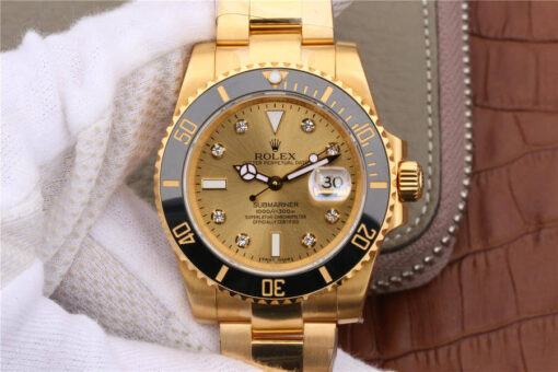 Replica Noob Factory Rolex Submariner 116618 V7 Gild Diamond-Studded Dial - Buy Replica Watches