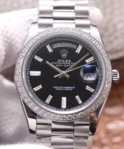 Replica EW Factory Rolex Day Date M228349RBR-0003 Black Dial - Buy Replica Watches