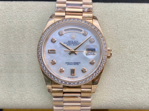 Replica EW Factory Rolex Day Date 128238 V2 Diamond-set Bezel - Buy Replica Watches