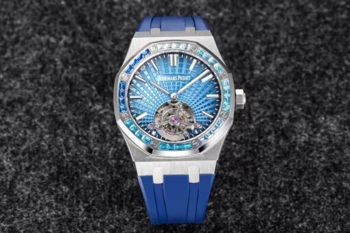 Replica R8 Factory Audemars Piguet Royal Oak Tourbillon V3 Blue Rubber Strap - Buy Replica Watches