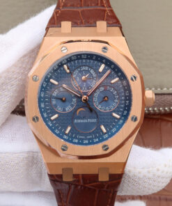 Replica JF Factory Audemars Piguet Royal Oak Perpetual Calendar 26574 Rose Gold Blue Dial - Buy Replica Watches