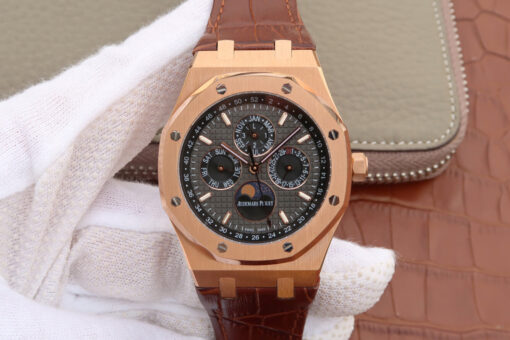 Replica JF Factory Audemars Piguet Royal Oak Perpetual Calendar 26574 Rose Gold - Buy Replica Watches