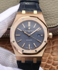 Replica OM Factory Audemars Piguet Royal Oak 15400 Rose Gold Leather Strap - Buy Replica Watches