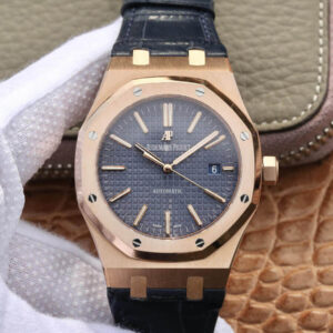 Replica OM Factory Audemars Piguet Royal Oak 15400 Rose Gold Leather Strap - Buy Replica Watches
