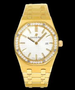 Replica JF Factory Audemars Piguet Royal Oak 67651BA.ZZ.1261BA.01 Yellow Gold Diamond - Buy Replica Watches