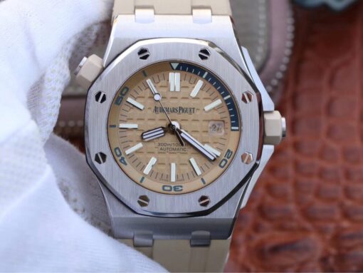 Replica JF Factory Audemars Piguet Royal Oak Offshore 15710ST.OO.A085CA.01 Beige Dial - Buy Replica Watches