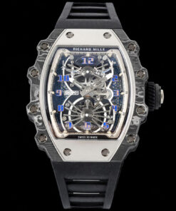 Replica RM Factory Richard Mille RM21-01 Tourbillon Skeleton Dial Black Strap - Buy Replica Watches