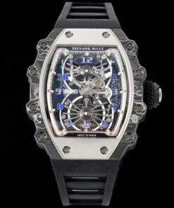 Replica RM Factory Richard Mille RM21-01 Tourbillon Skeleton Dial Black Strap - Buy Replica Watches