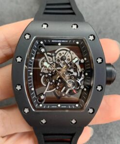 Replica KV Factory Richard Mille RM055 V2 Black Ceramic Rubber Strap - Buy Replica Watches