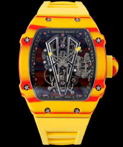 Replica RM Factory Richard Mille RM27-03 Rafael Nadal Tourbillon Yellow Rubber Strap - Buy Replica Watches