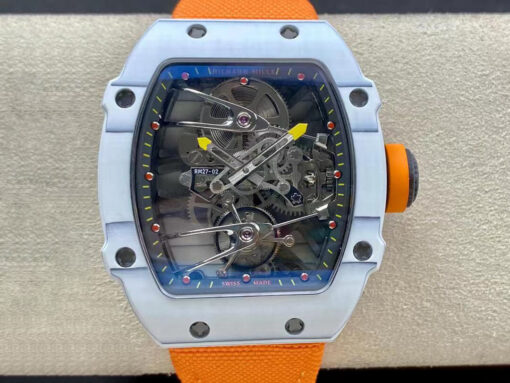 Replica RM Factory Richard Mille RM27-02 Skeleton Tourbillon Orange Strap - Buy Replica Watches