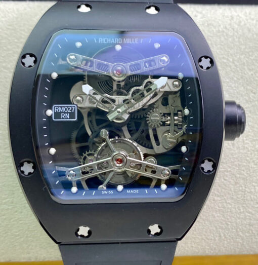 Replica EUR Factory Richard Mille RM027 Transparent Black Dial - Buy Replica Watches