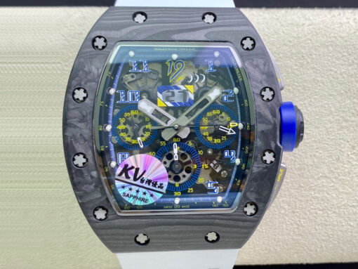 Replica KV Factory Richard Mille RM011 Carbon Fiber White Strap - Buy Replica Watches