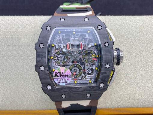 Replica KV Factory Richard Mille RM-011 V2 Carbon Fiber Camo Strap - Buy Replica Watches