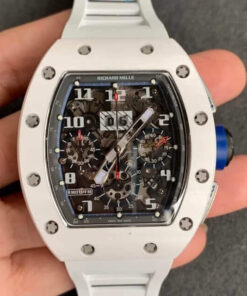 Replica KV Factory Richard Mille RM-011 Ceramic White Rubber Strap - Buy Replica Watches