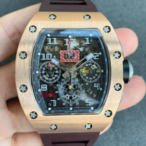 Replica KV Factory Richard Mille RM011 Brown Rubber Strap - Buy Replica Watches