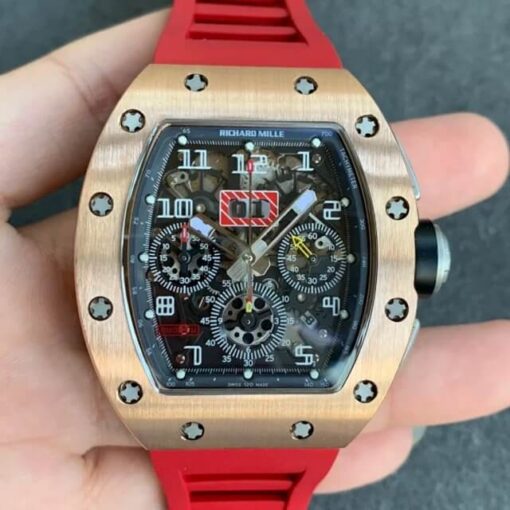 Replica KV Factory Richard Mille RM011 Rose Gold Red Strap - Buy Replica Watches