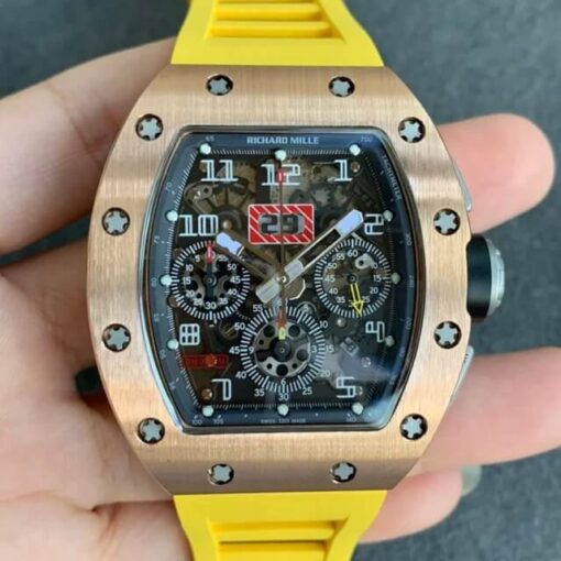 Replica KV Factory Richard Mille RM011 Rose Gold Rubber Strap - Buy Replica Watches