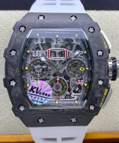 Replica KV Factory Richard Mille RM011-03 Carbon Fiber White Strap - Buy Replica Watches