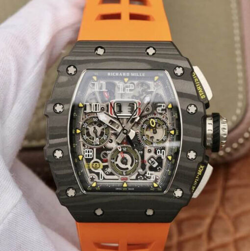 Replica KV Factory Richard Mille RM11-03 Carbon Fiber Orange Strap - Buy Replica Watches