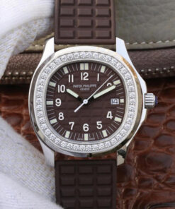 Replica PPF Factory Patek Philippe Aquanaut 5067A-023 Diamond Brown Dial - Buy Replica Watches