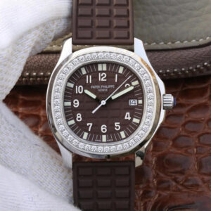 Replica PPF Factory Patek Philippe Aquanaut 5067A-023 Diamond Brown Dial - Buy Replica Watches