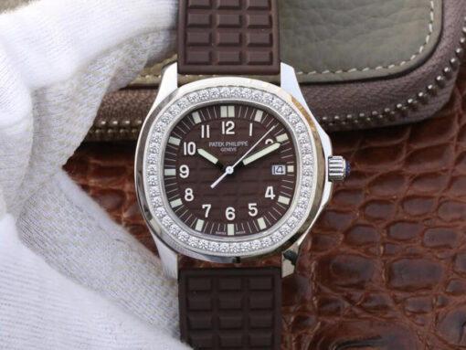 Replica PPF Factory Patek Philippe Aquanaut 5067A-023 Diamond Brown Dial - Buy Replica Watches