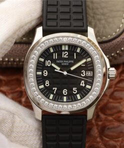 Replica PPF Factory Patek Philippe Aquanaut 5067A-001 Diamond Black Dial - Buy Replica Watches