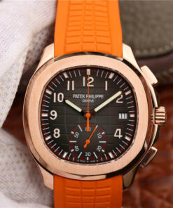 Replica Patek Philippe Aquanaut 5968A-001 Rose Gold Orange Strap - Buy Replica Watches