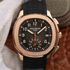Replica Patek Philippe Aquanaut 5968A-001 Rose Gold Black Dial - Buy Replica Watches