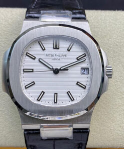 Replica 3K Factory Patek Philippe Nautilus 5711 White Dial Cowhide Strap - Buy Replica Watches