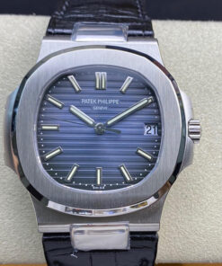 Replica 3K Factory Patek Philippe Nautilus 5711 Blue Dial Cowhide Strap - Buy Replica Watches