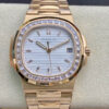 Replica PPF Factory Patek Philippe Nautilus Rose Gold With Diamonds - Buy Replica Watches
