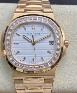 Replica PPF Factory Patek Philippe Nautilus Rose Gold With Diamonds - Buy Replica Watches