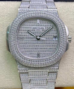 Replica PPF Factory Patek Philippe Nautilus 5719/1G-001 Full Diamond Dial - Buy Replica Watches