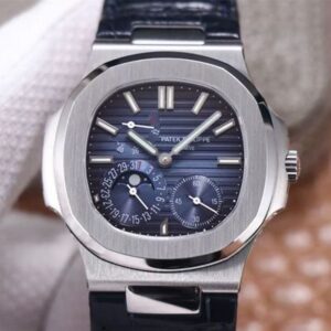 Replica PF Factory Patek Philippe Nautilus 5712/1A-001 Blue Dial Leather Strap - Buy Replica Watches