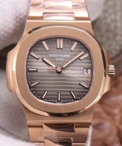 Replica PPF Factory Patek Philippe Nautilus 5711/1R-001 V4 Rose Gold Brown Dial - Buy Replica Watches