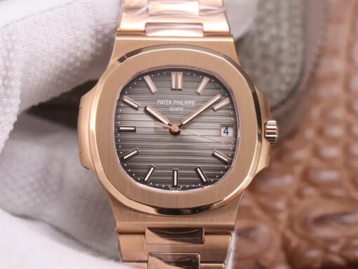 Replica PPF Factory Patek Philippe Nautilus 5711/1R-001 V4 Rose Gold Brown Dial - Buy Replica Watches