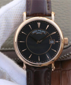 Replica ZF Factory Patek Philippe Calatrava Rose Gold Leather Strap - Buy Replica Watches