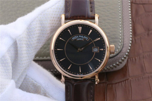 Replica ZF Factory Patek Philippe Calatrava Rose Gold Leather Strap - Buy Replica Watches