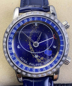Replica AI Factory Patek Philippe Grand Complications 6104G-001 Sky Moon Blue Dial - Buy Replica Watches