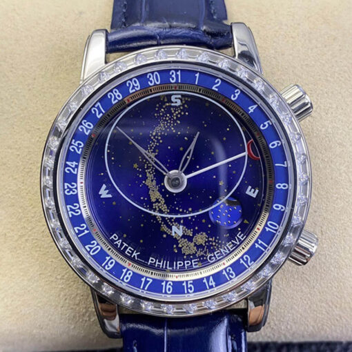 Replica AI Factory Patek Philippe Grand Complications 6104G-001 Sky Moon Blue Dial - Buy Replica Watches