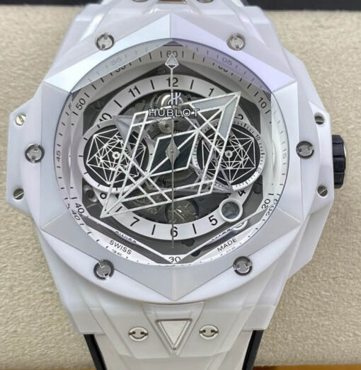Replica BB Factory Hublot Big Bang Sang Bleu II 418.HX.2001.RX.MXM21 White Ceramics - Buy Replica Watches