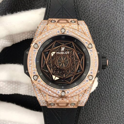 Replica WWF Factory Hublot Big Bang Gold Full Diamond Case - Buy Replica Watches